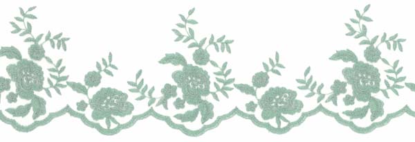 EMBROIDERED EDGING - MISTY GREEN